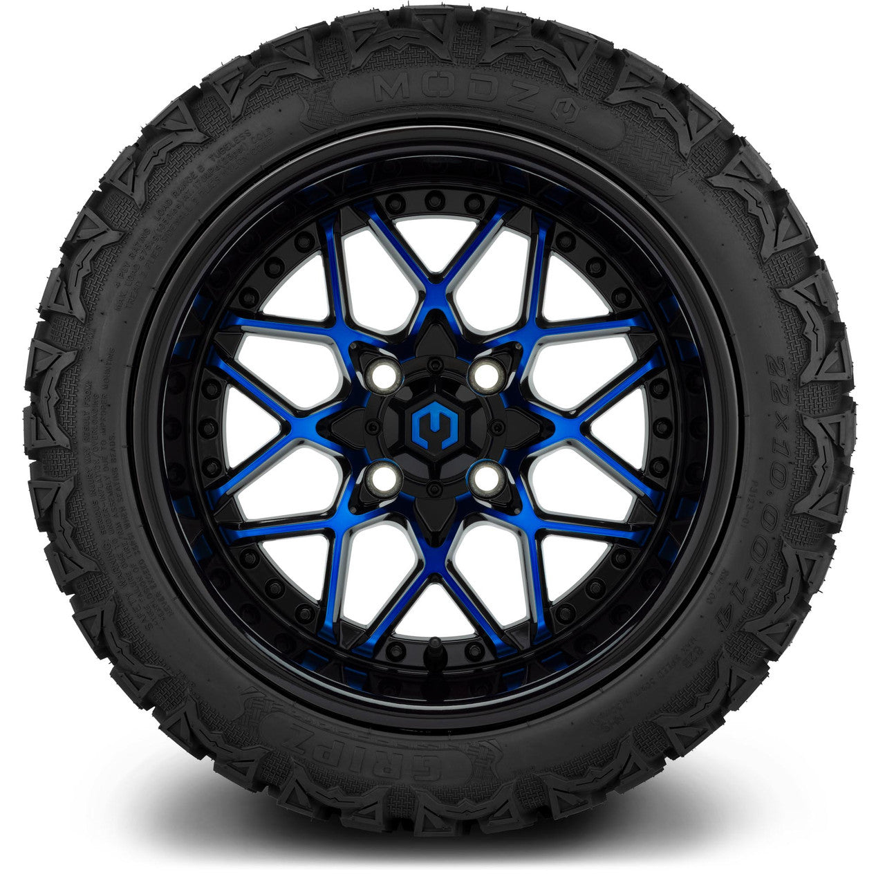 MODZ® 14" Formula Blue and Black - Lifted Tires and Wheels Combo