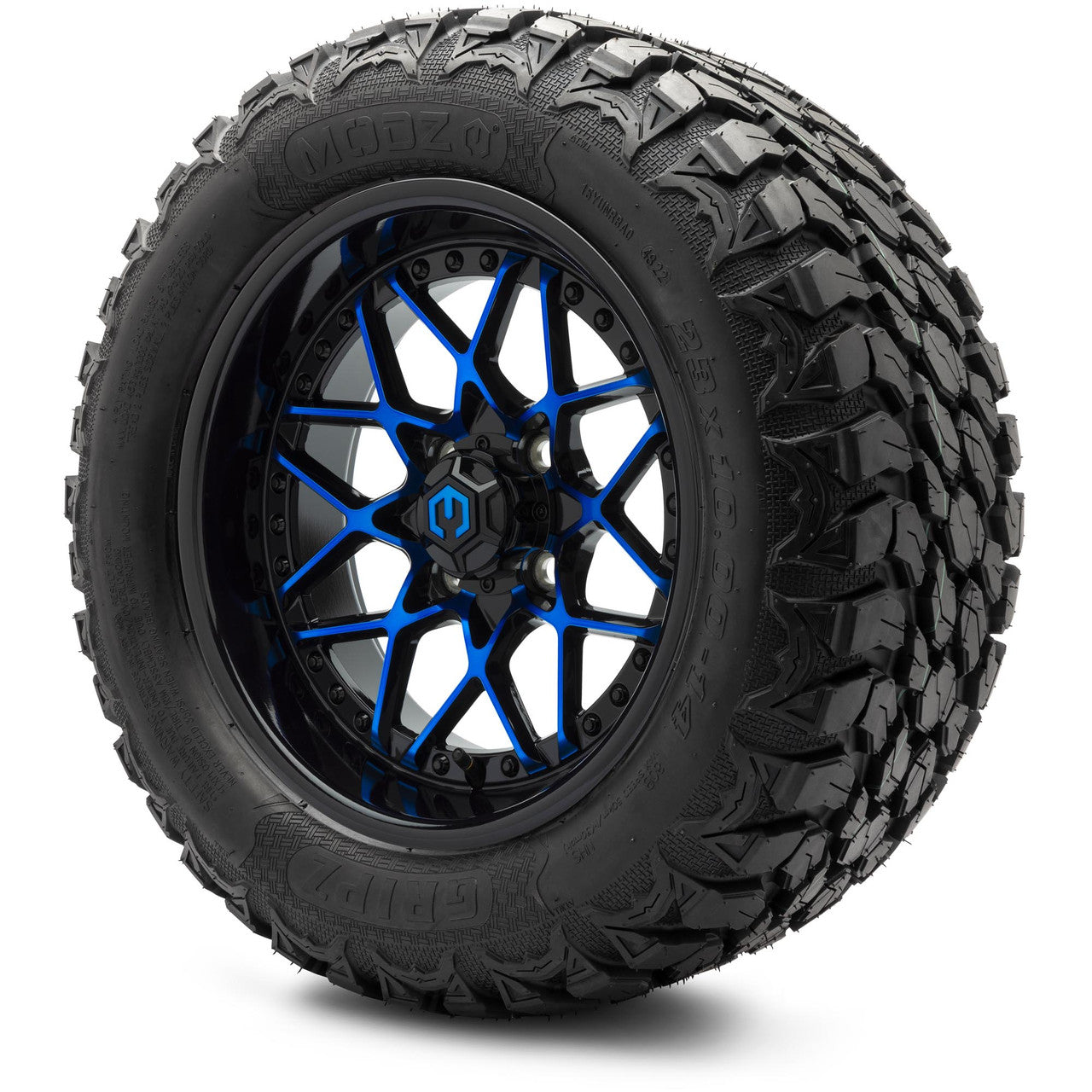 MODZ® 14" Formula Blue and Black - Lifted Tires and Wheels Combo