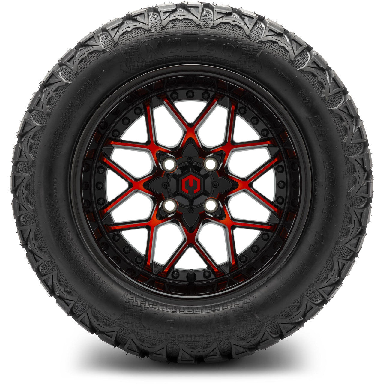 MODZ® 14" Formula Red and Black - Lifted Tires and Wheels Combo
