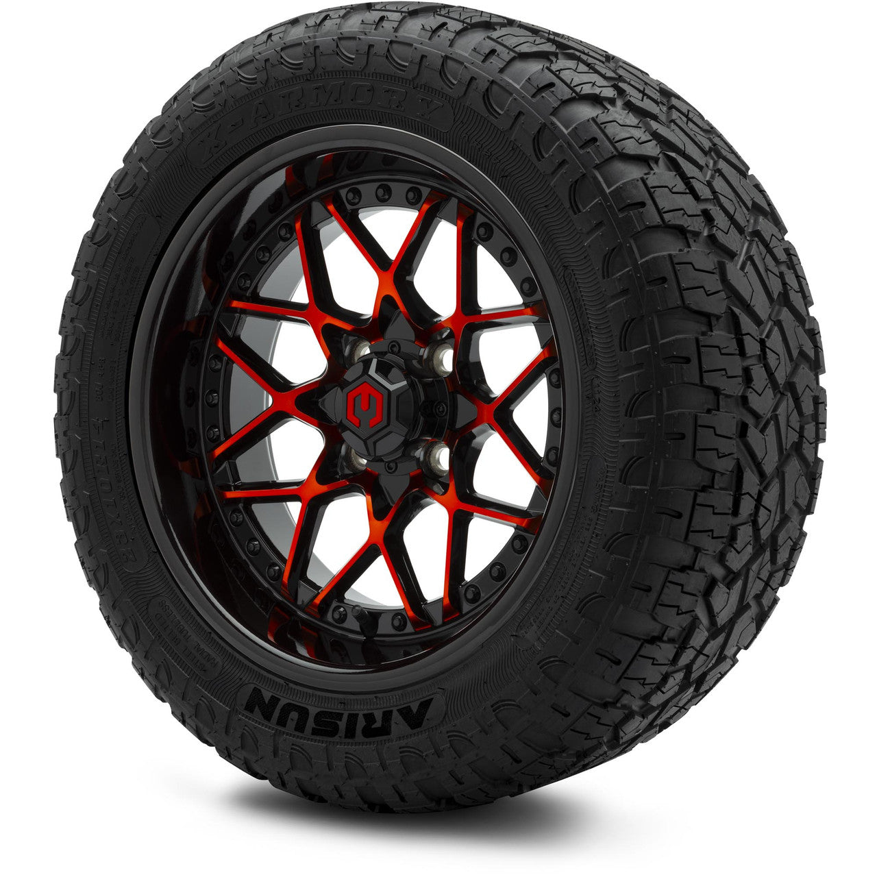 MODZ® 14" Formula Red and Black - Lifted Tires and Wheels Combo