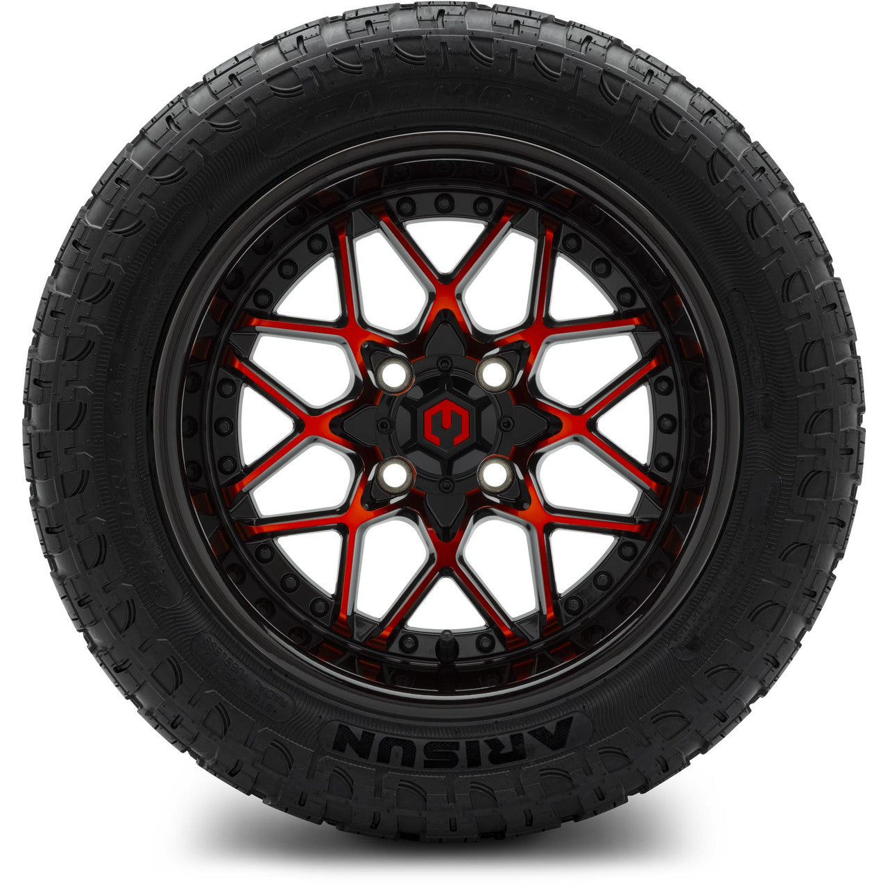 MODZ® 14" Formula Red and Black - Lifted Tires and Wheels Combo