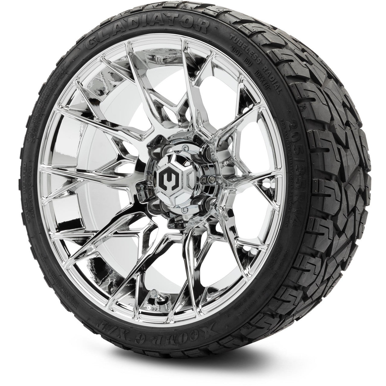 MODZ® 14" Chaos Chrome - Low Profile Tires and Wheels Combo