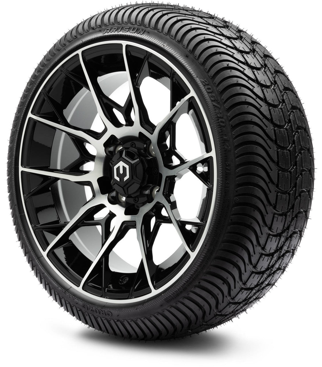 MODZ® 14" Chaos Machined Black - Low Profile Tires and Wheels Combo