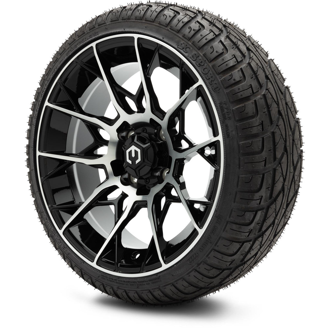 MODZ® 14" Chaos Machined Black - Low Profile Tires and Wheels Combo