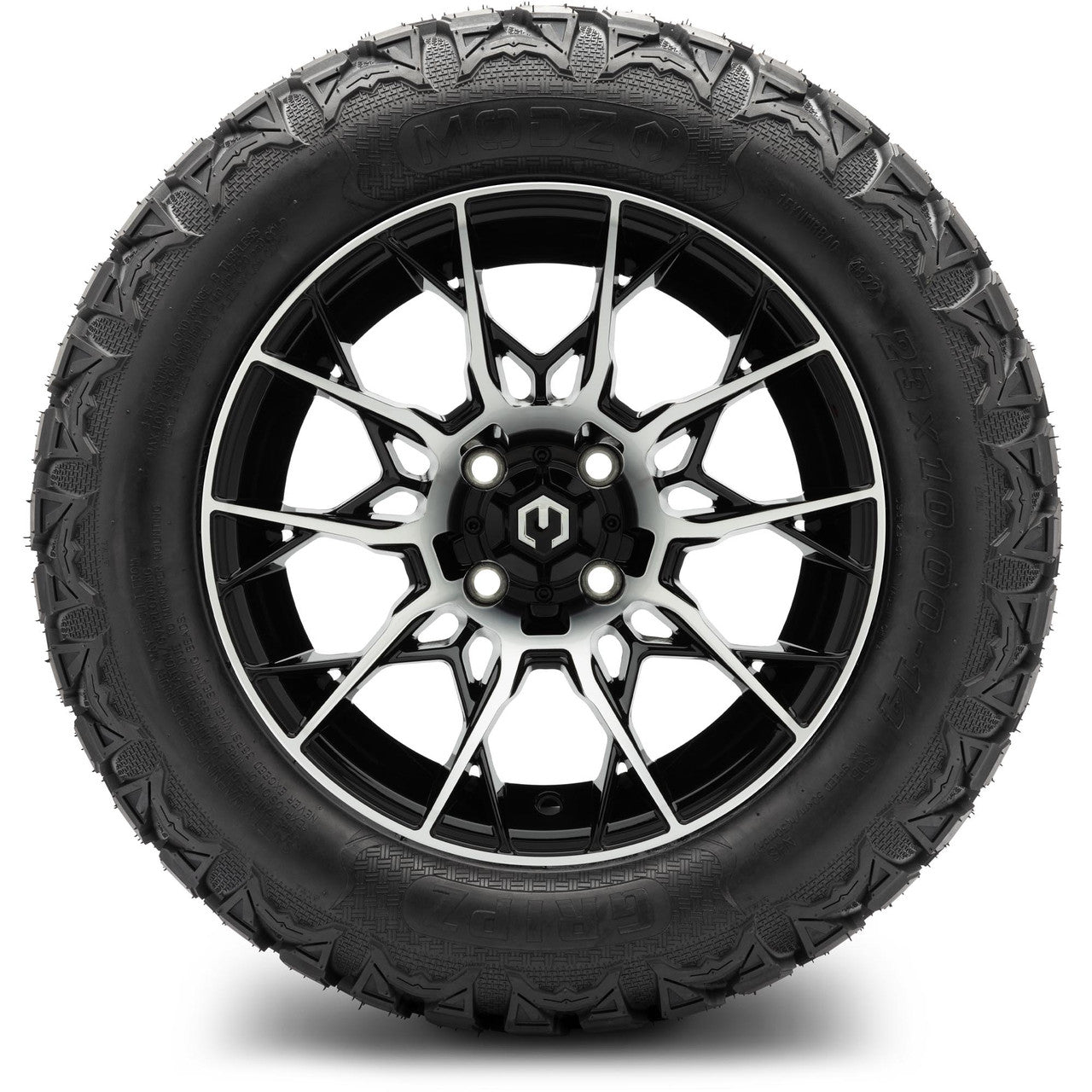 MODZ® 14" Chaos Machined Black - Lifted Tires and Wheels Combo