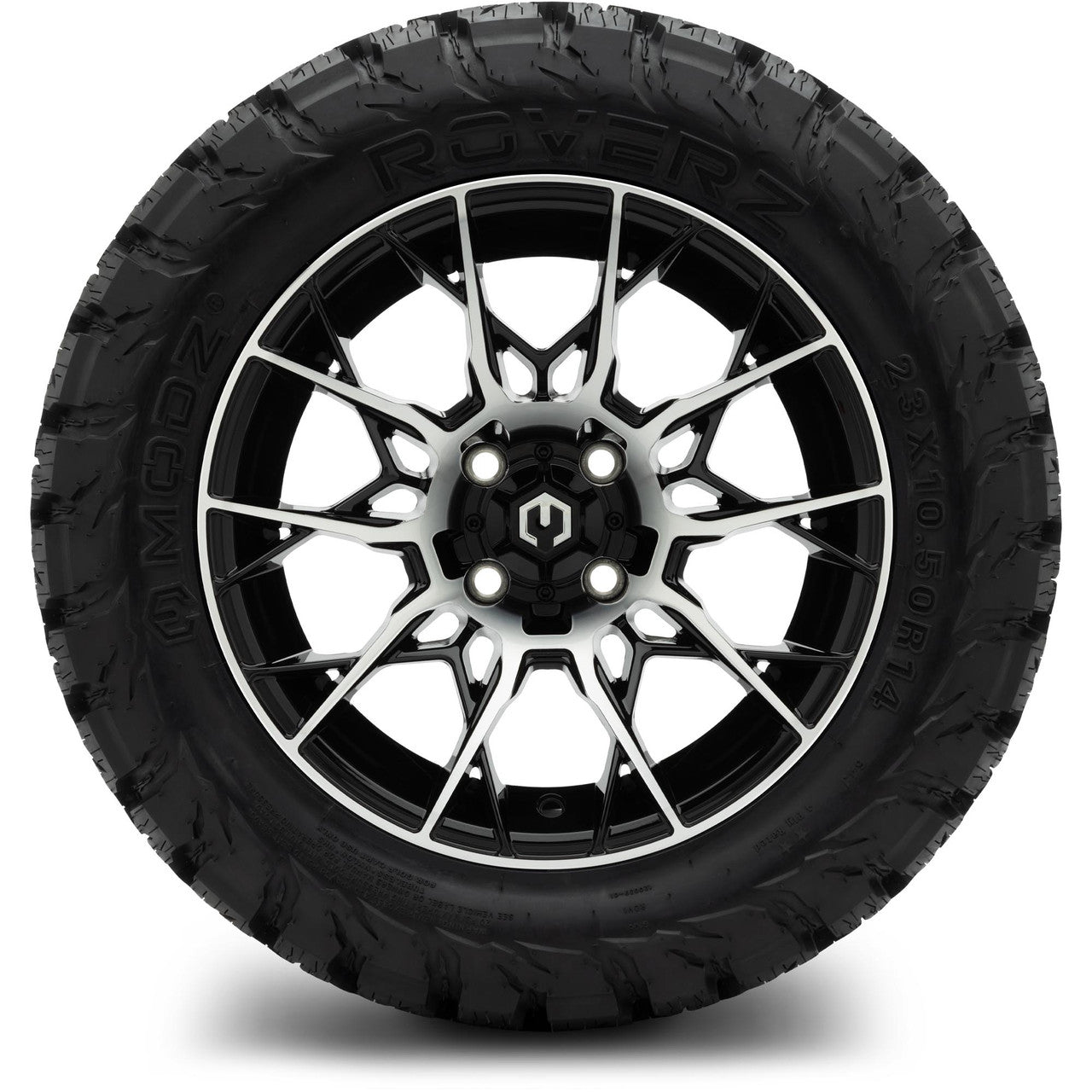 MODZ® 14" Chaos Machined Black - Lifted Tires and Wheels Combo