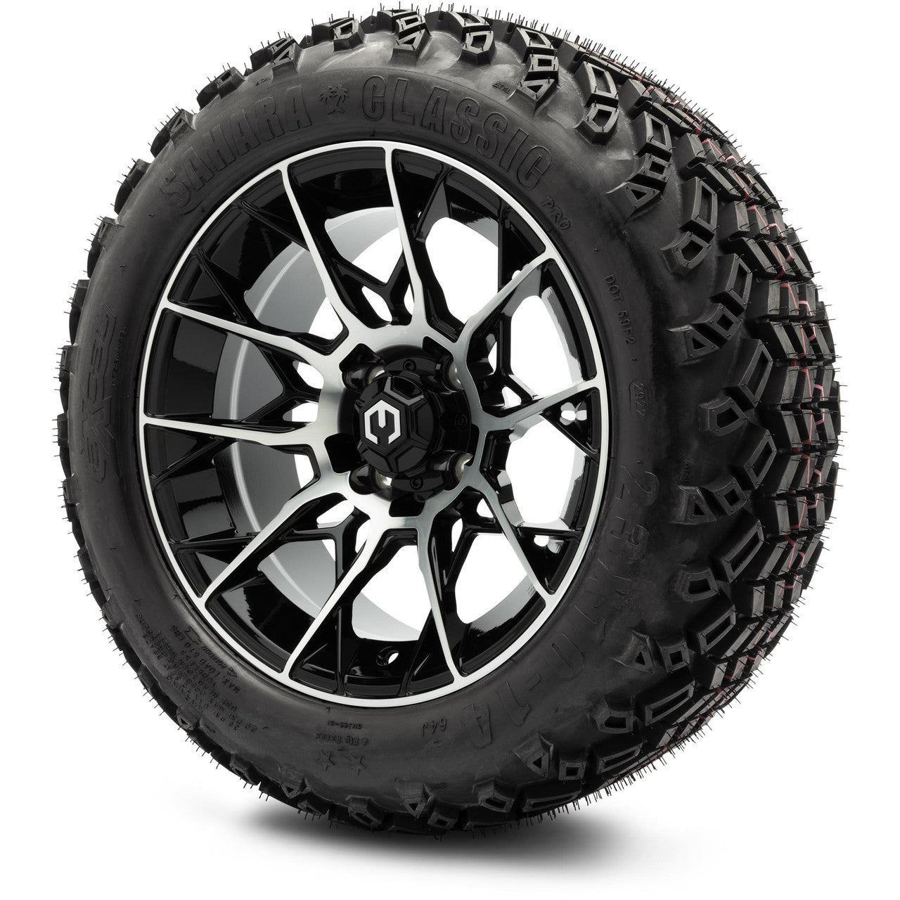 MODZ® 14" Chaos Machined Black - Lifted Tires and Wheels Combo