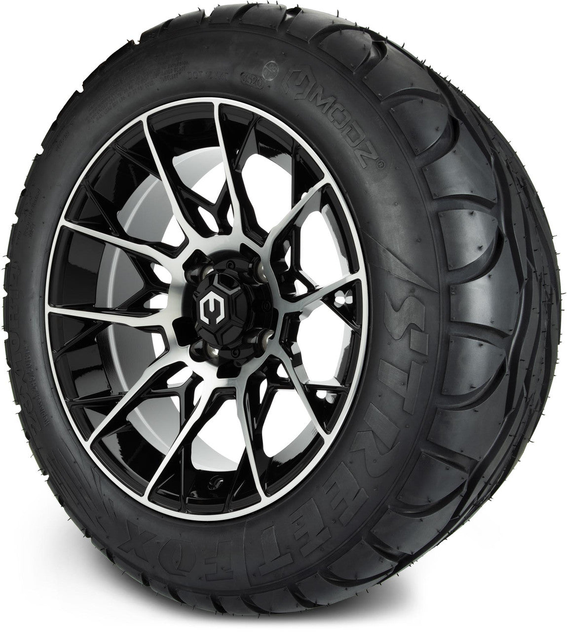 MODZ® 14" Chaos Machined Black - Lifted Tires and Wheels Combo