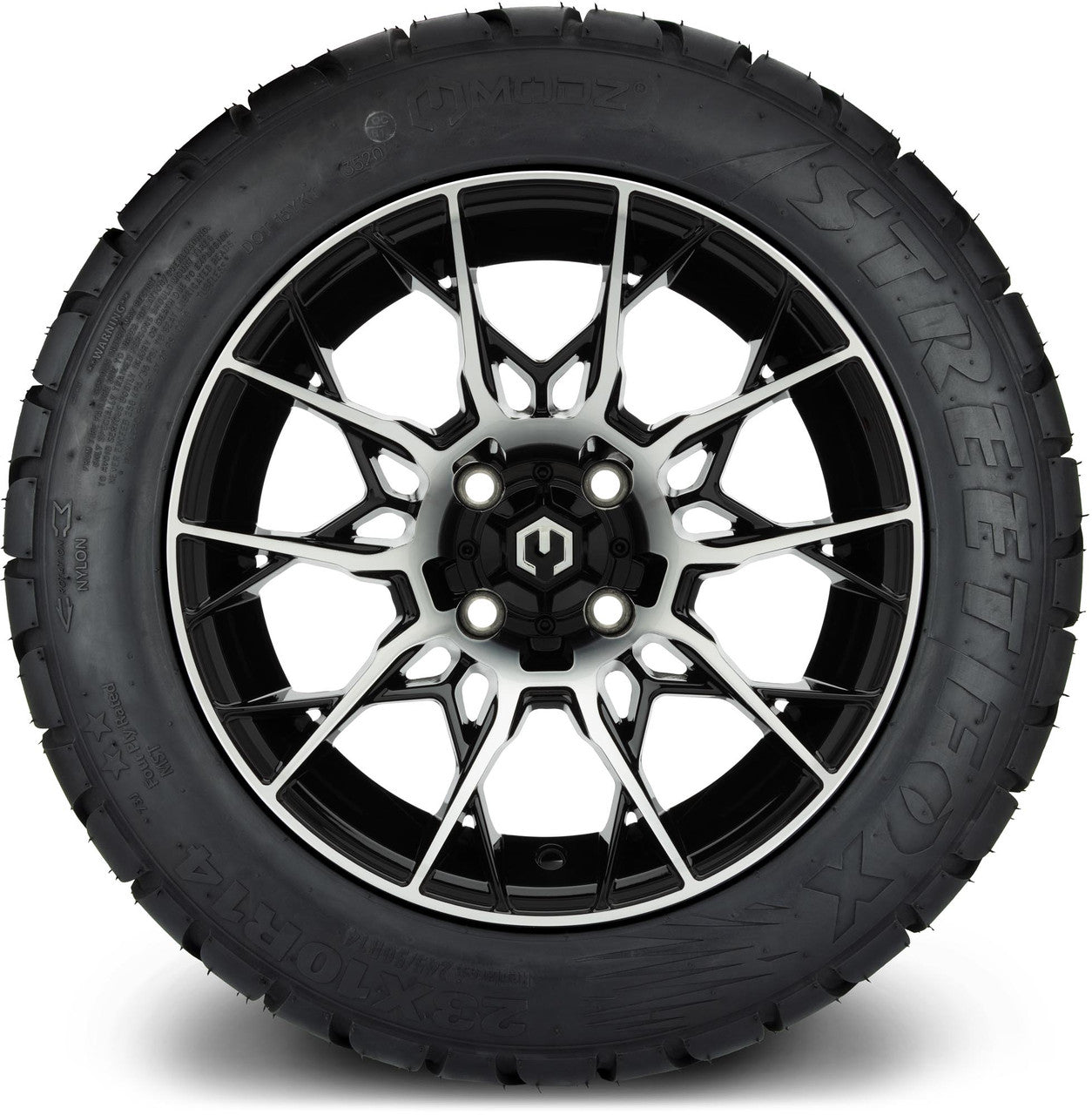 MODZ® 14" Chaos Machined Black - Lifted Tires and Wheels Combo