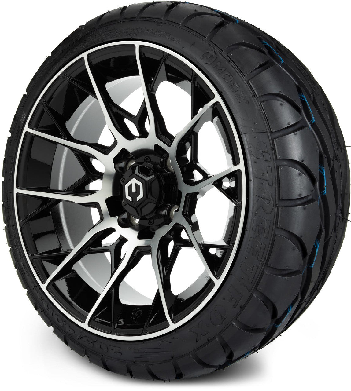 MODZ® 14" Chaos Machined Black - Low Profile Tires and Wheels Combo