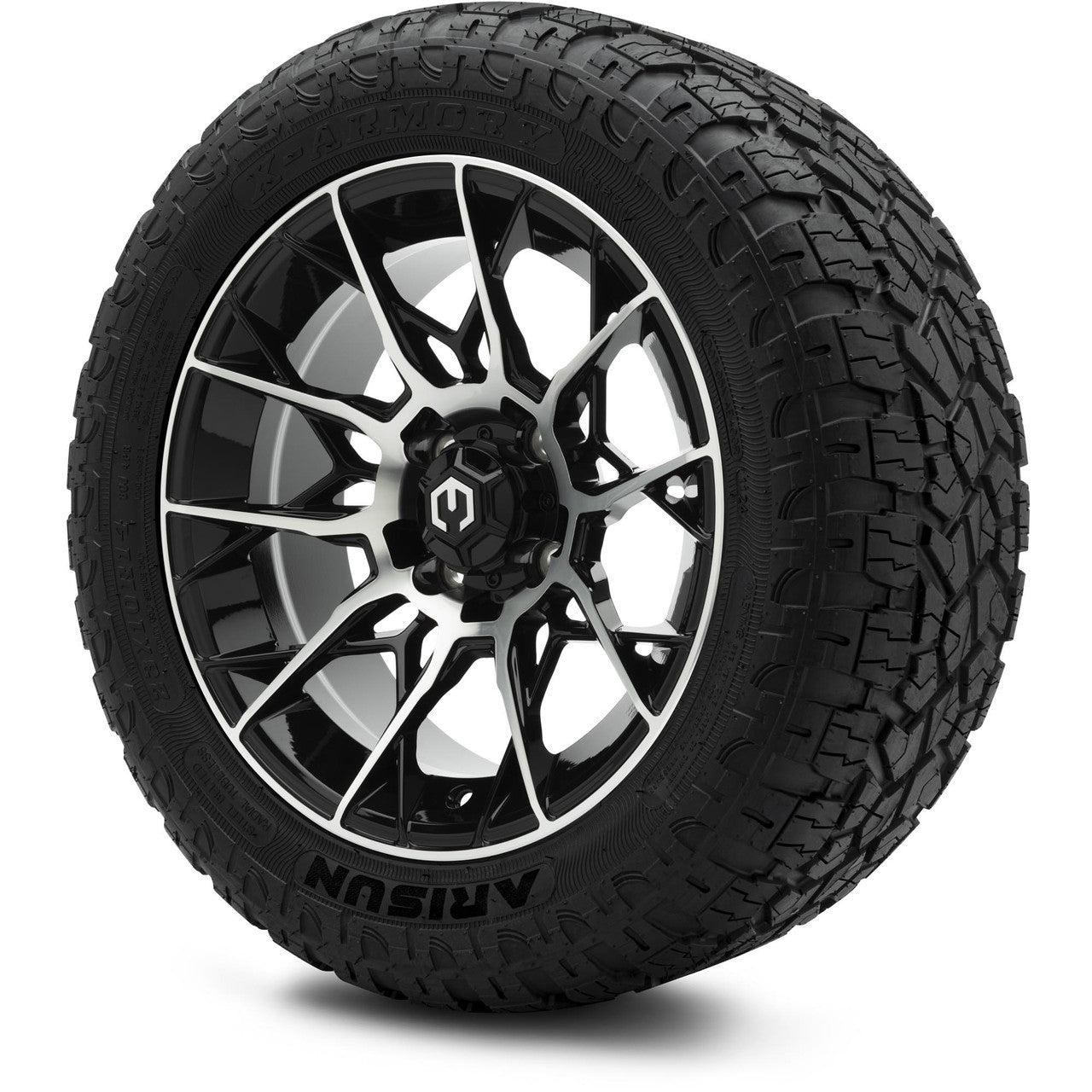 MODZ® 14" Chaos Machined Black - Lifted Tires and Wheels Combo