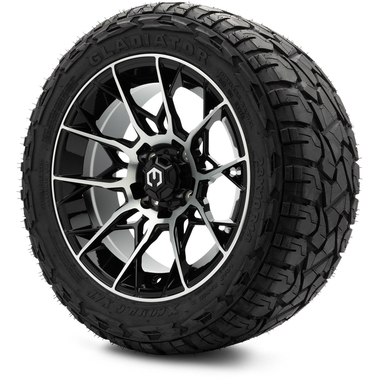 MODZ® 14" Chaos Machined Black - Lifted Tires and Wheels Combo