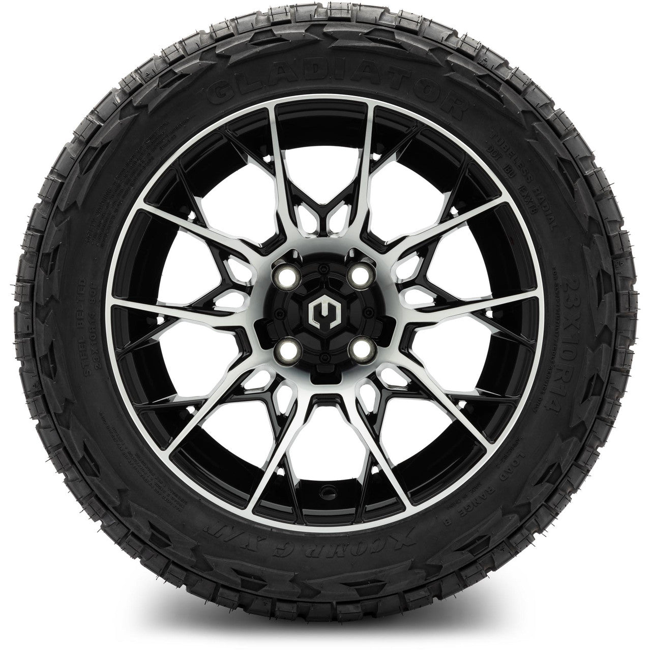 MODZ® 14" Chaos Machined Black - Lifted Tires and Wheels Combo