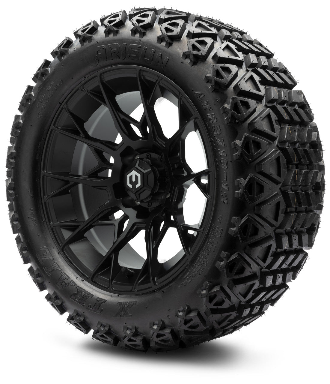 MODZ® 14" Chaos Matte Black - Lifted Tires and Wheels Combo