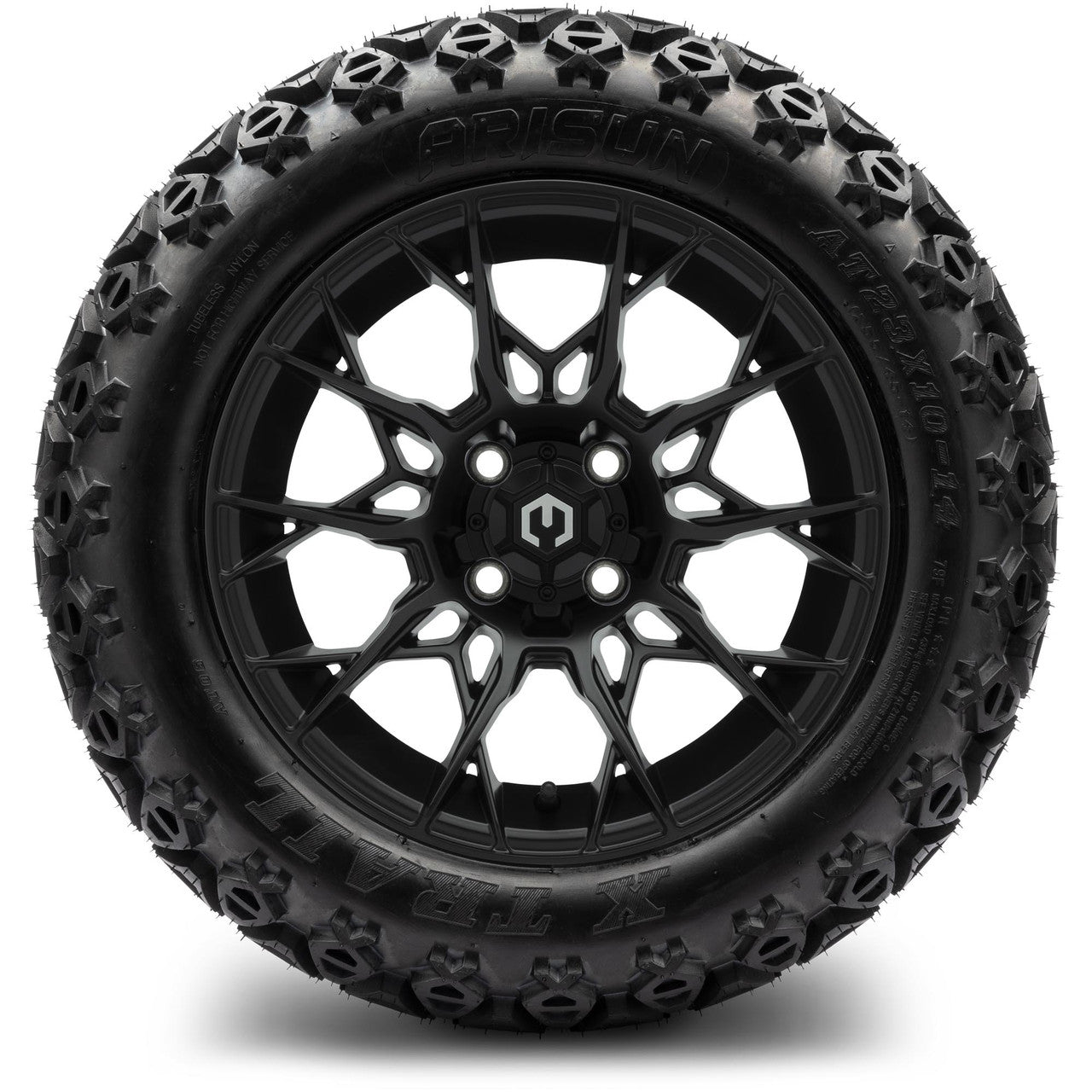 MODZ® 14" Chaos Matte Black - Lifted Tires and Wheels Combo