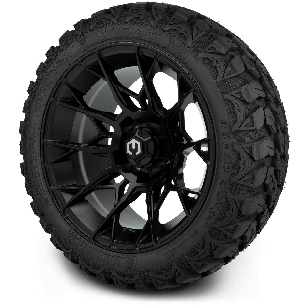 MODZ® 14" Chaos Matte Black - Lifted Tires and Wheels Combo