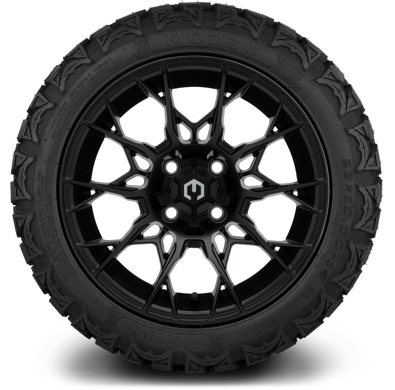 MODZ® 14" Chaos Matte Black - Lifted Tires and Wheels Combo