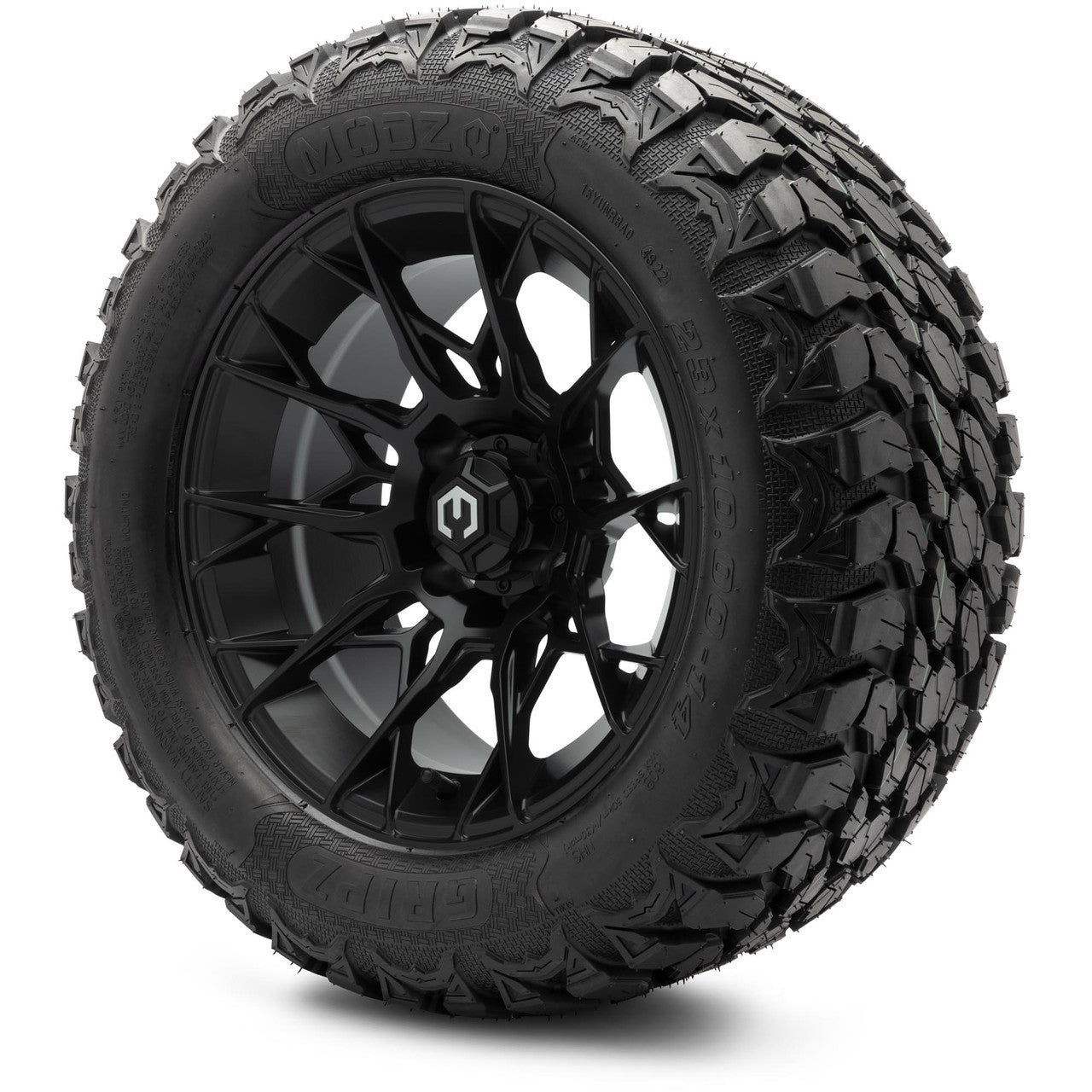MODZ® 14" Chaos Matte Black - Lifted Tires and Wheels Combo