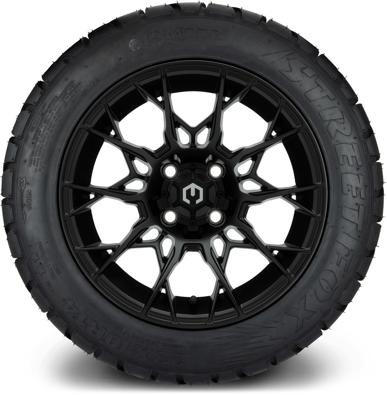 MODZ® 14" Chaos Matte Black - Lifted Tires and Wheels Combo