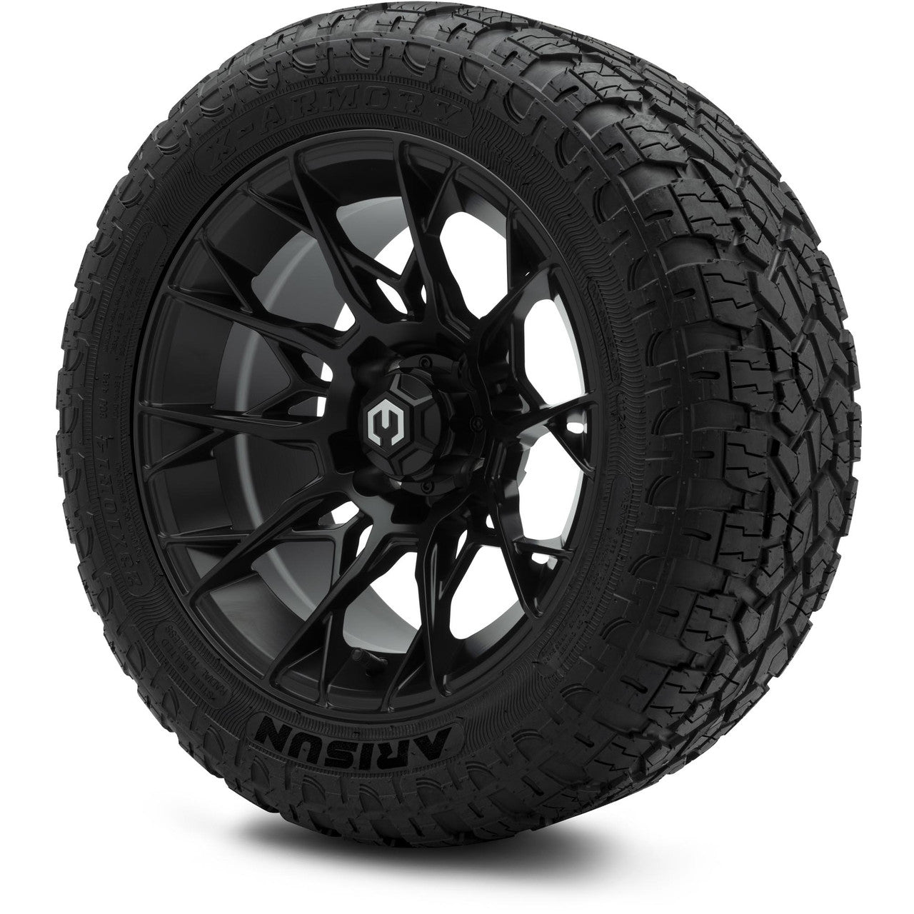 MODZ® 14" Chaos Matte Black - Lifted Tires and Wheels Combo