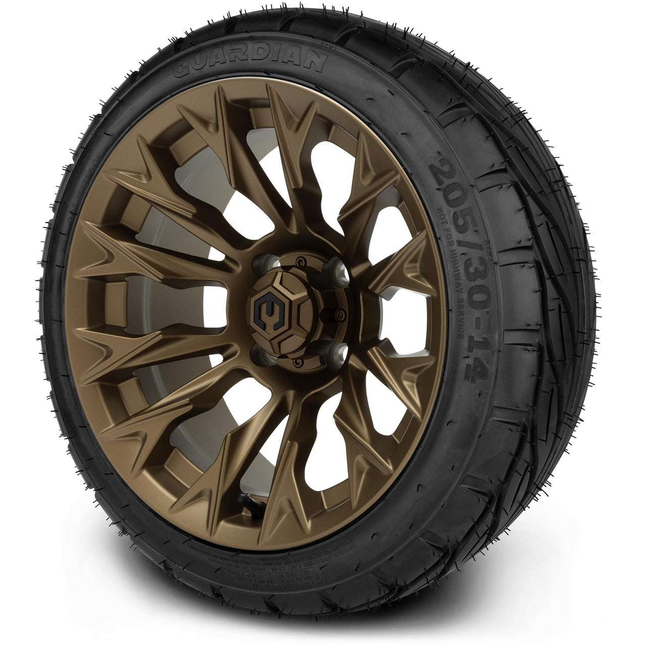 MODZ® 14" Falcon Matte Bronze - Low Profile Tires and Wheels Combo