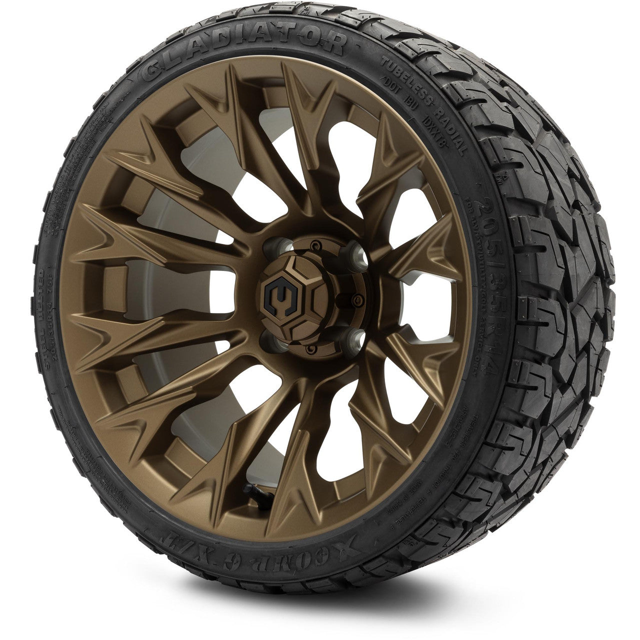 MODZ® 14" Falcon Matte Bronze - Low Profile Tires and Wheels Combo