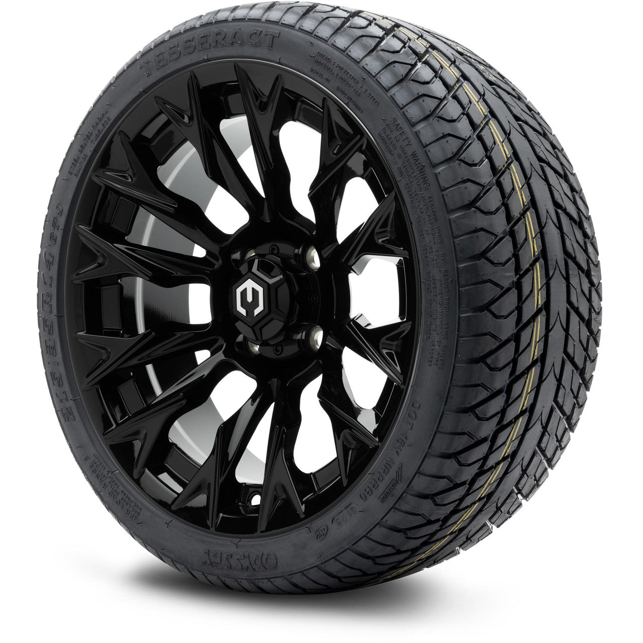 MODZ® 14" Falcon Glossy Black - Low Profile Tires and Wheels Combo