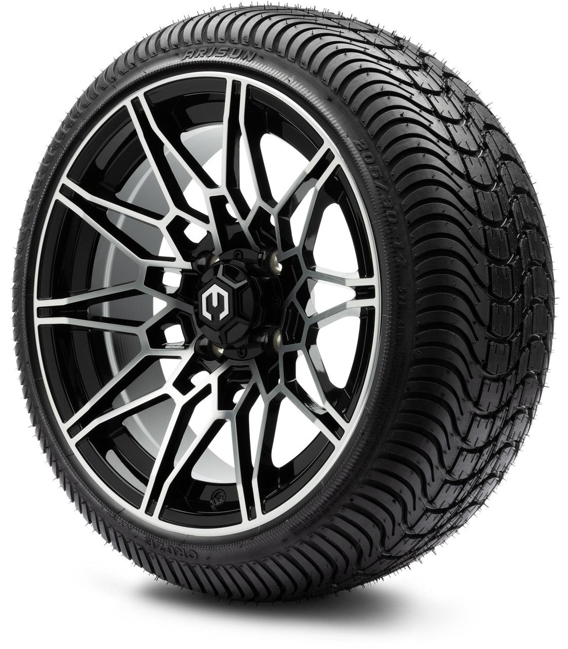 MODZ® 14" Galaxy Machined Black - Low Profile Tires and Wheels Combo