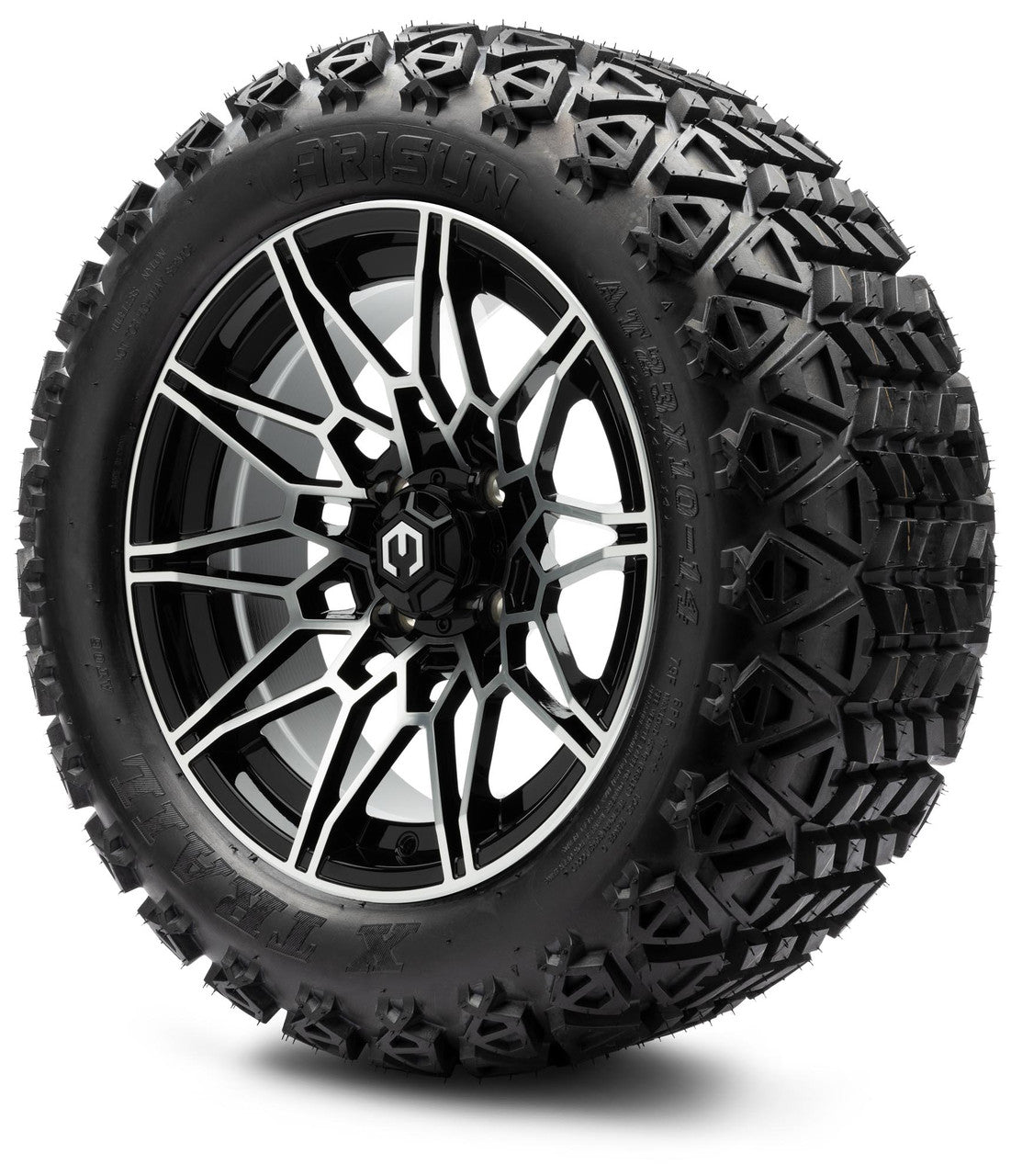 MODZ® 14" Galaxy Machined Black - Lifted Tires and Wheels Combo