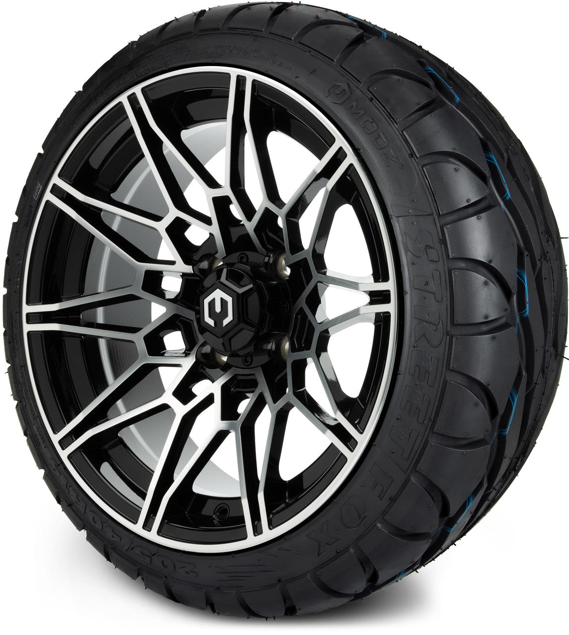 MODZ® 14" Galaxy Machined Black - Low Profile Tires and Wheels Combo