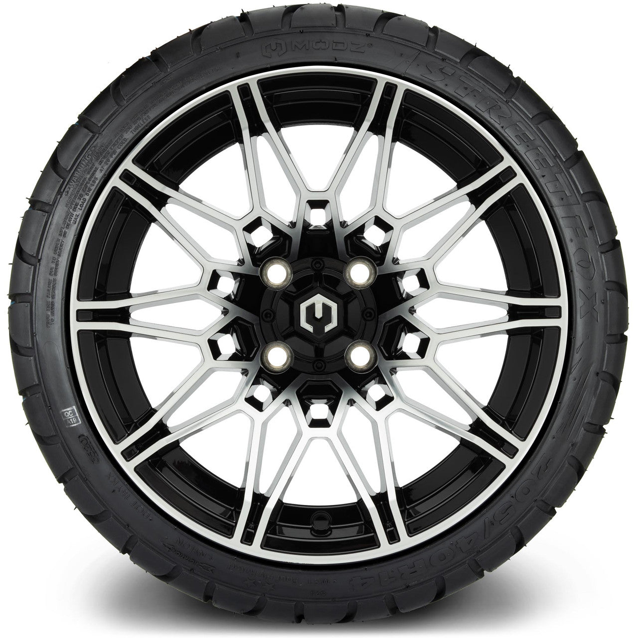 MODZ® 14" Galaxy Machined Black - Low Profile Tires and Wheels Combo