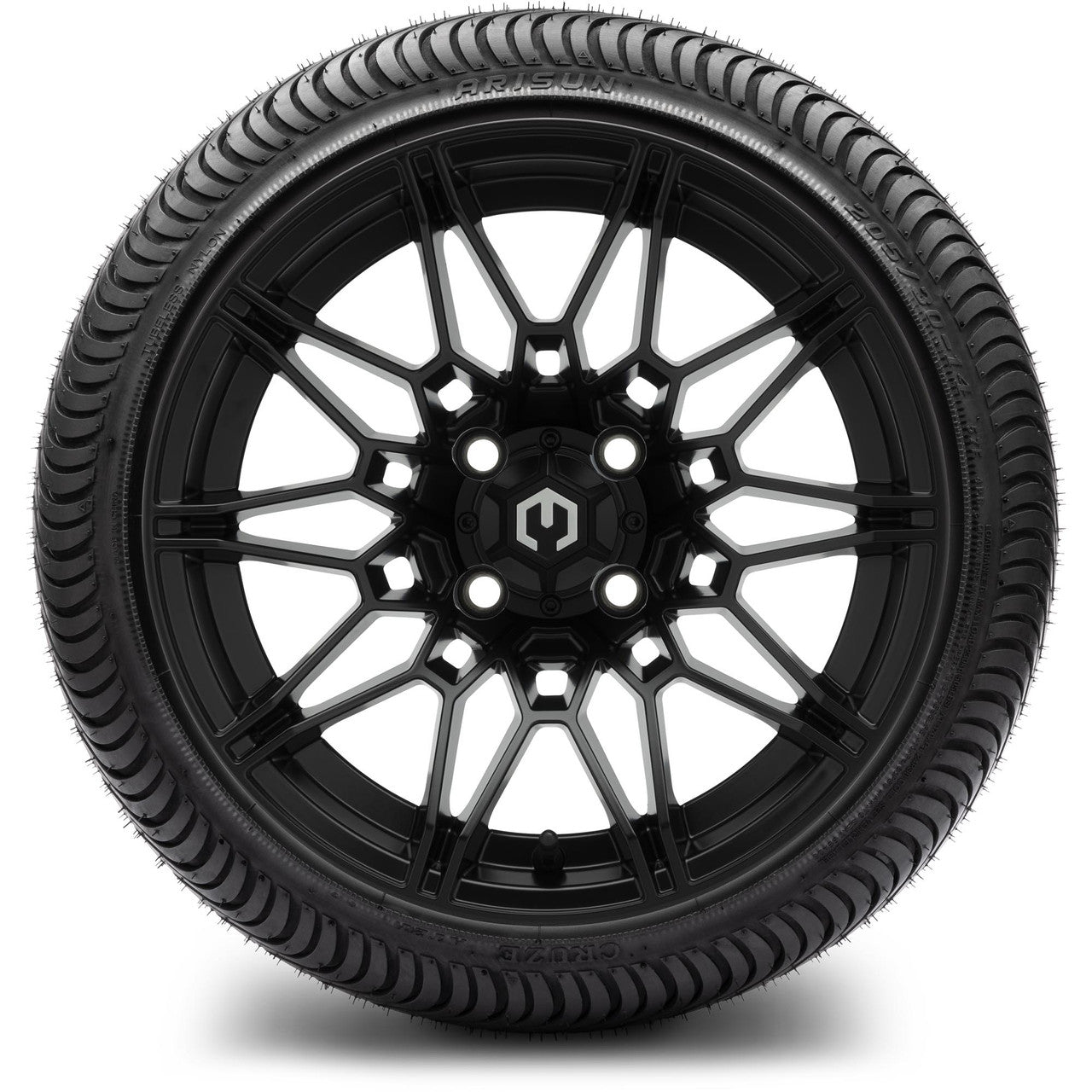 MODZ® 14" Galaxy Matte Black - Low Profile Tires and Wheels Combo