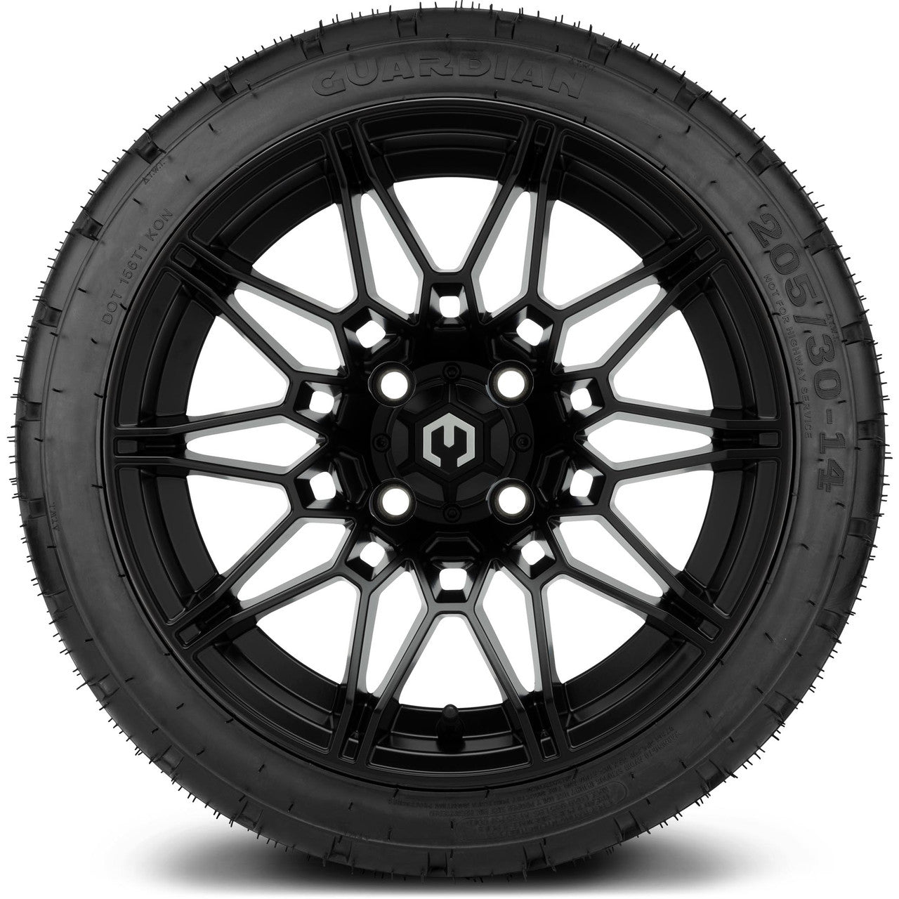 MODZ® 14" Galaxy Matte Black - Low Profile Tires and Wheels Combo
