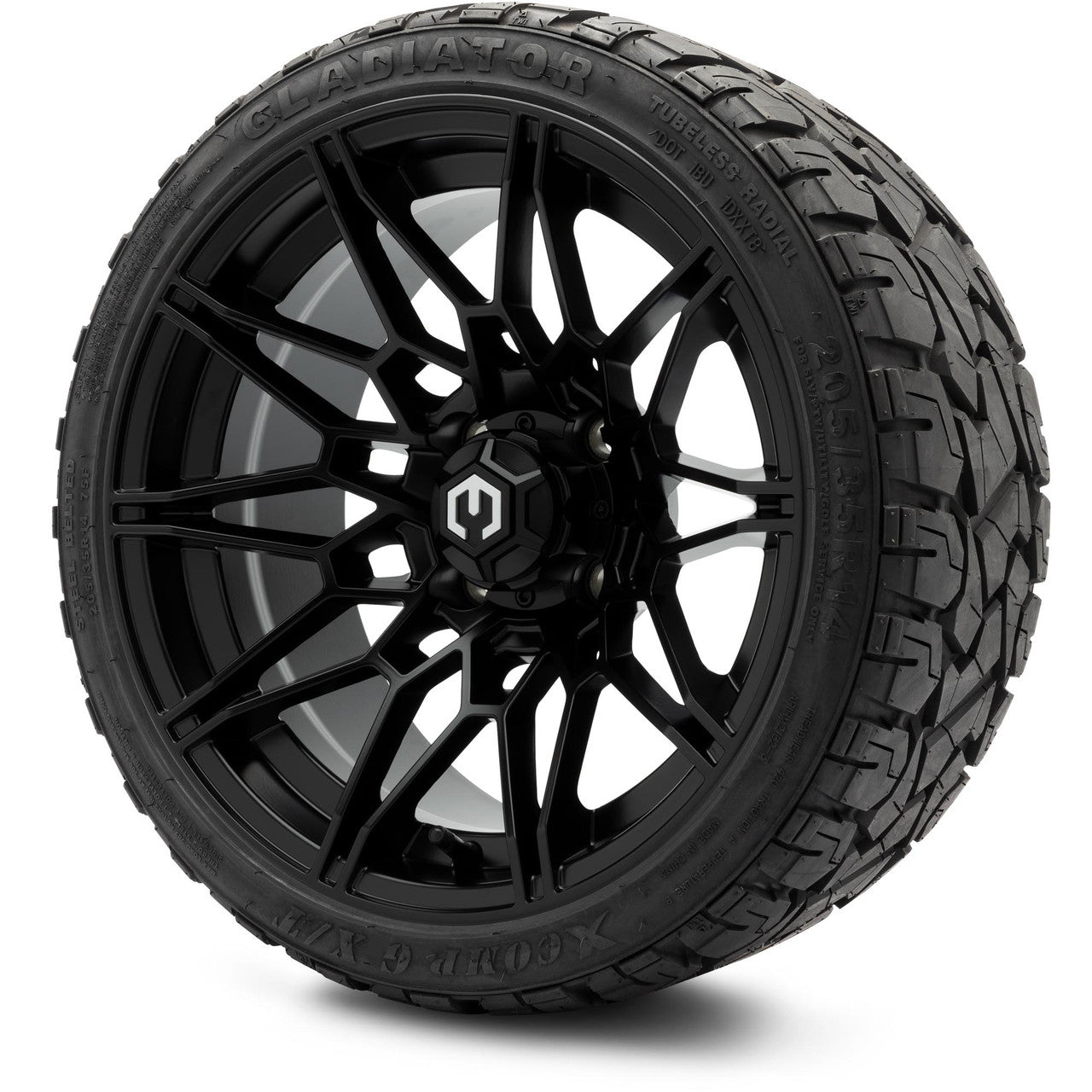 MODZ® 14" Galaxy Matte Black - Low Profile Tires and Wheels Combo