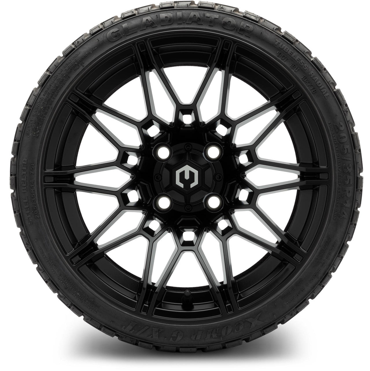 MODZ® 14" Galaxy Matte Black - Low Profile Tires and Wheels Combo