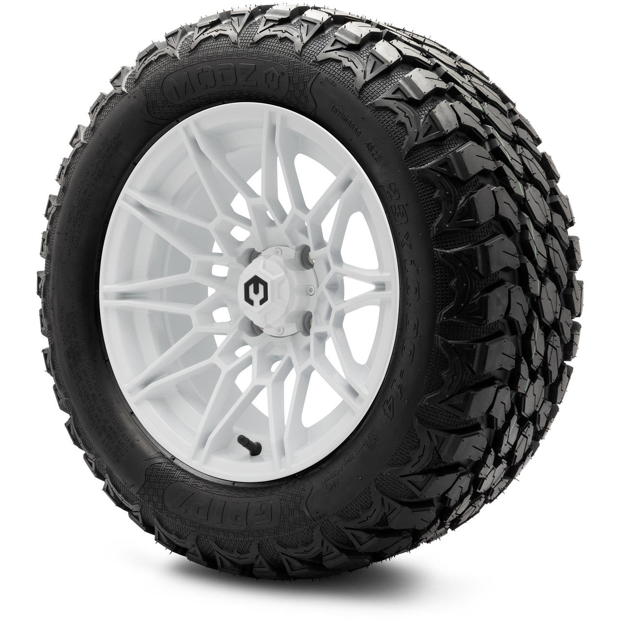 MODZ® 14" Galaxy Glossy White - Lifted Tires and Wheels Combo