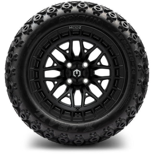 MODZ® 14" Torrent Matte Black - Lifted Tires and Wheels Combo