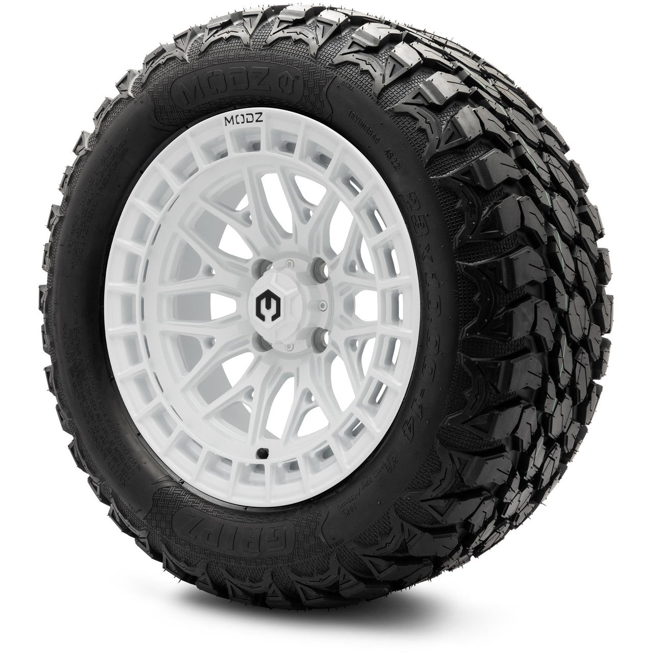 MODZ® 14" Torrent Glossy White - Lifted Tires and Wheels Combo