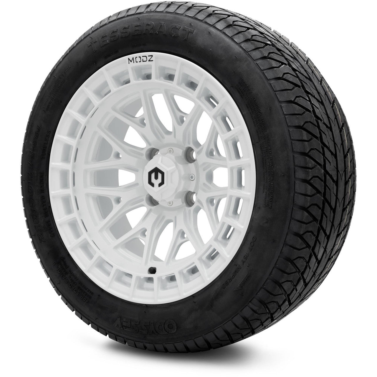 MODZ® 14" Torrent Glossy White Wheels & Street Tires Combo