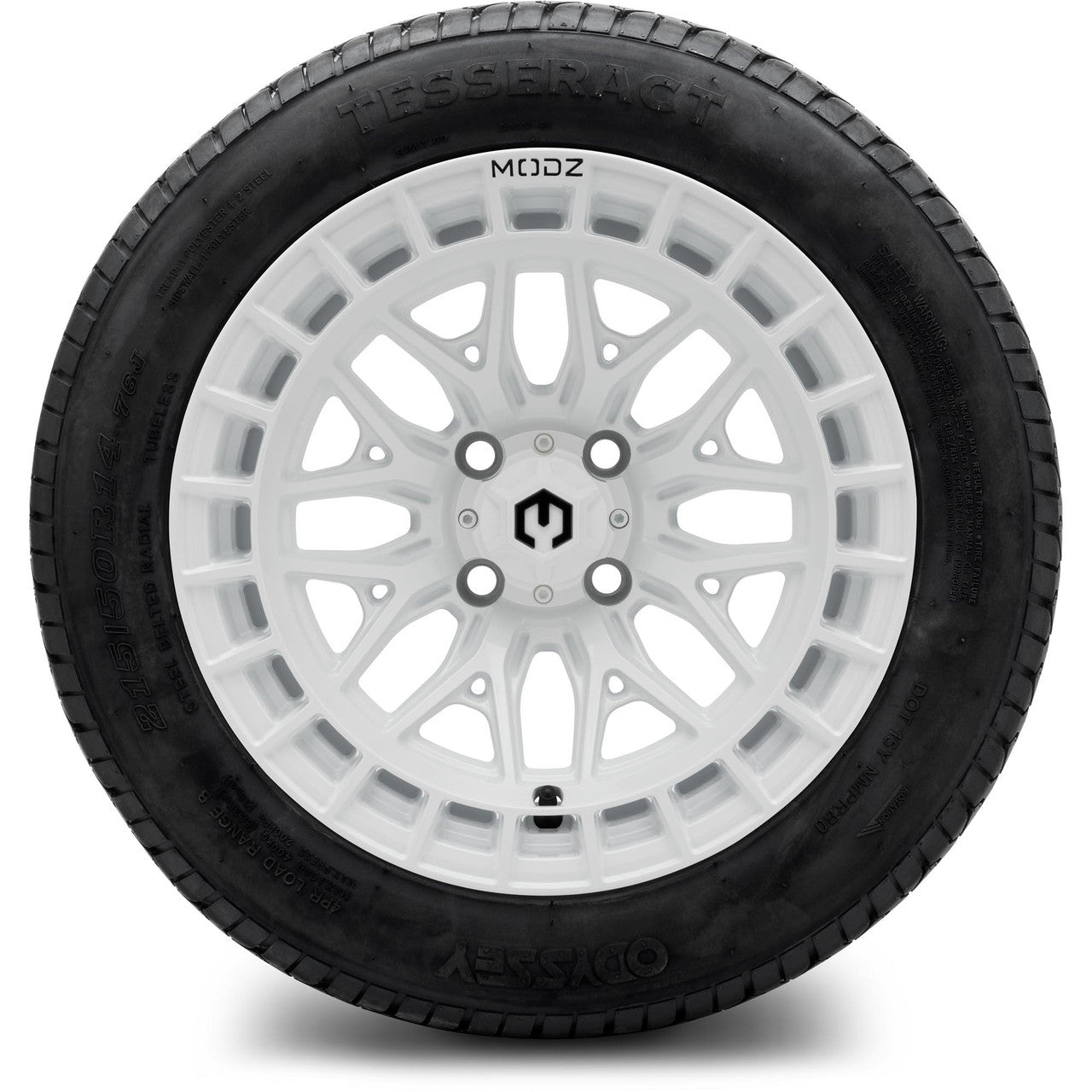 MODZ® 14" Torrent Glossy White Wheels & Street Tires Combo