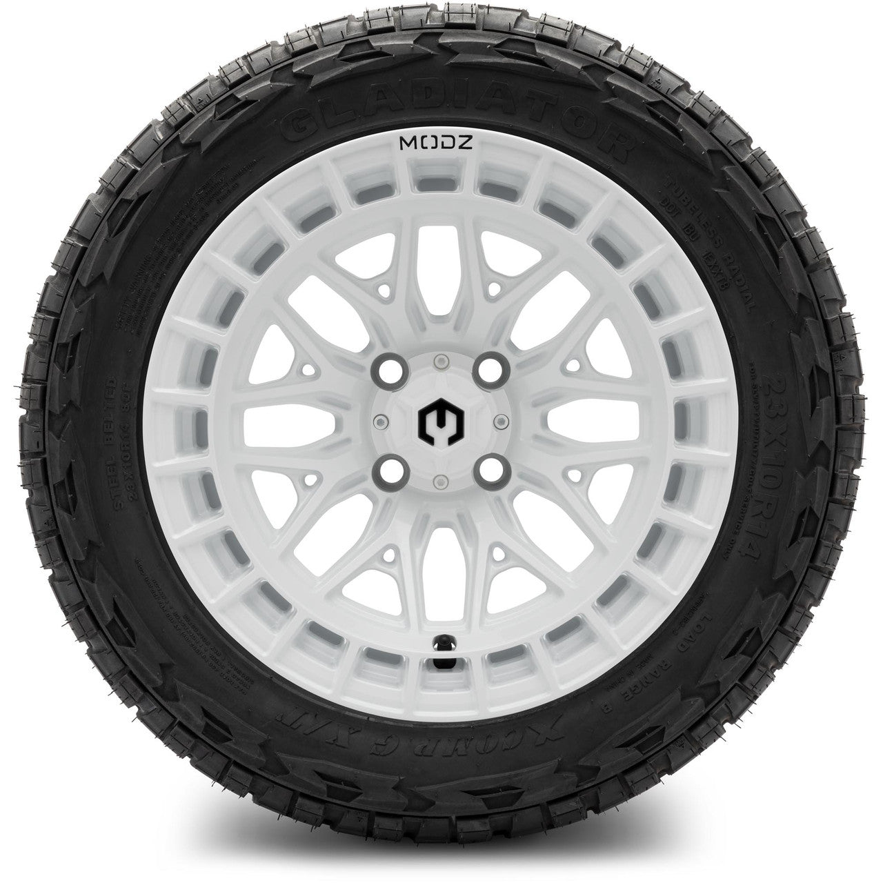 MODZ® 14" Torrent Glossy White - Lifted Tires and Wheels Combo