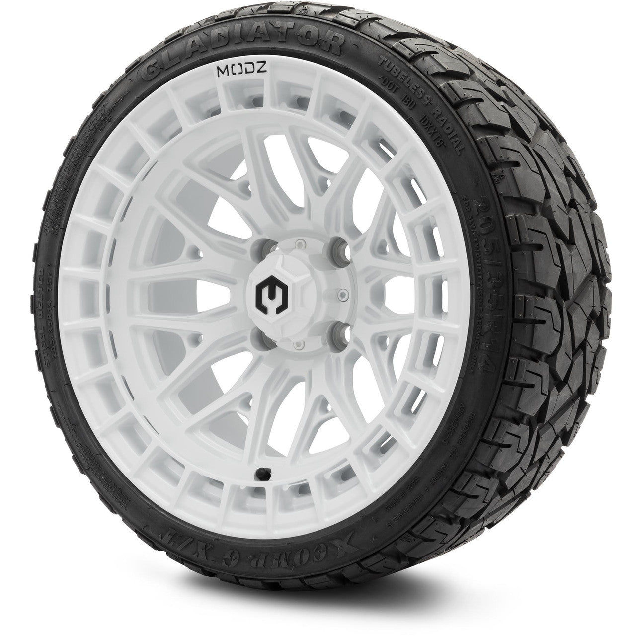 MODZ® 14" Torrent Glossy White - Lifted Tires and Wheels Combo