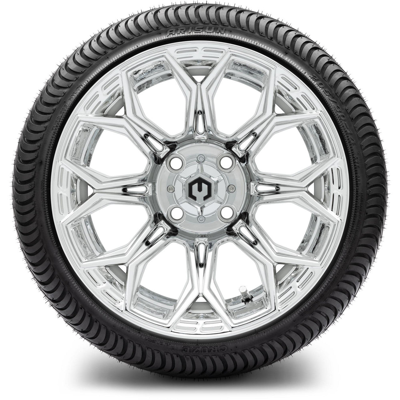 MODZ® 14" Halo Chrome - Low Profile Tires and Wheels Combo