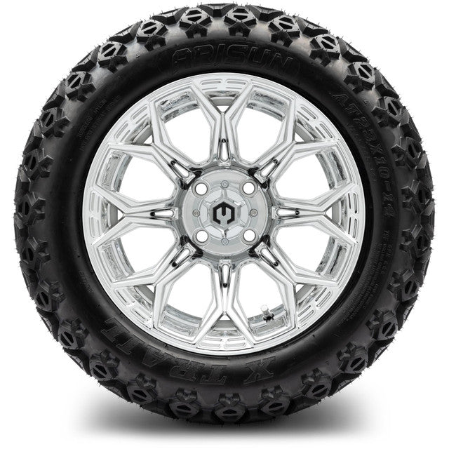 MODZ® 14" Halo Chrome - Lifted Tires and Wheels Combo