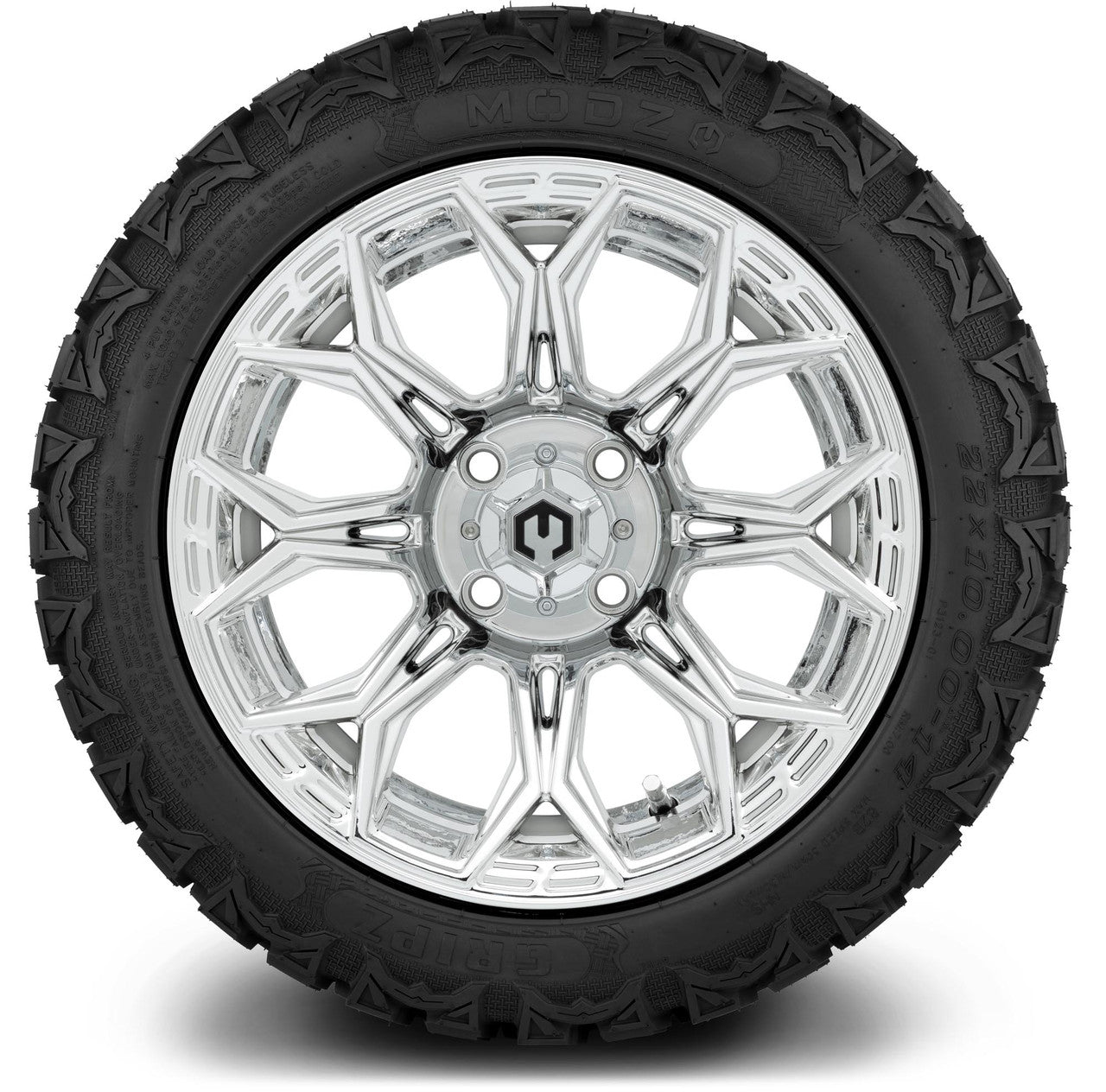 MODZ® 14" Halo Chrome - Lifted Tires and Wheels Combo