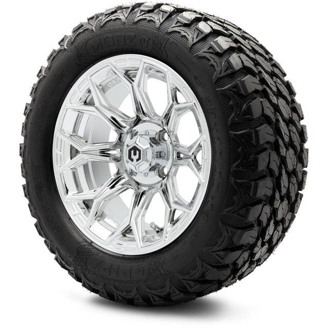 MODZ® 14" Halo Chrome - Lifted Tires and Wheels Combo