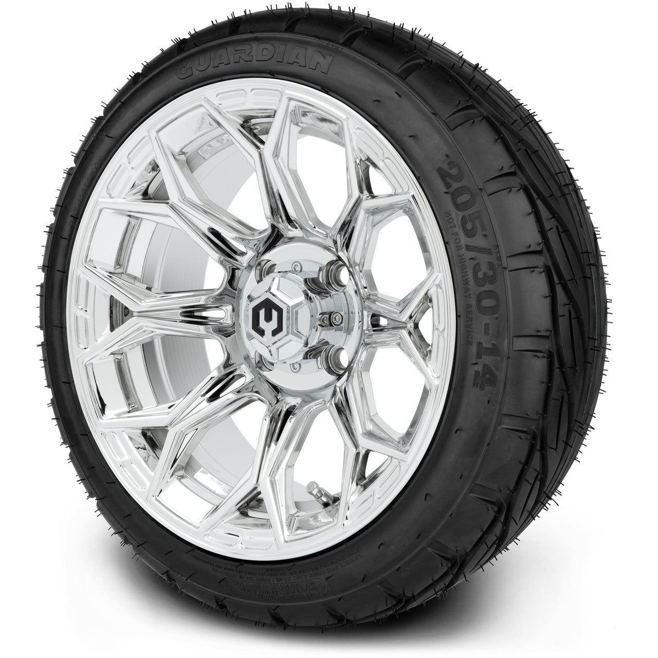 MODZ® 14" Halo Chrome - Low Profile Tires and Wheels Combo