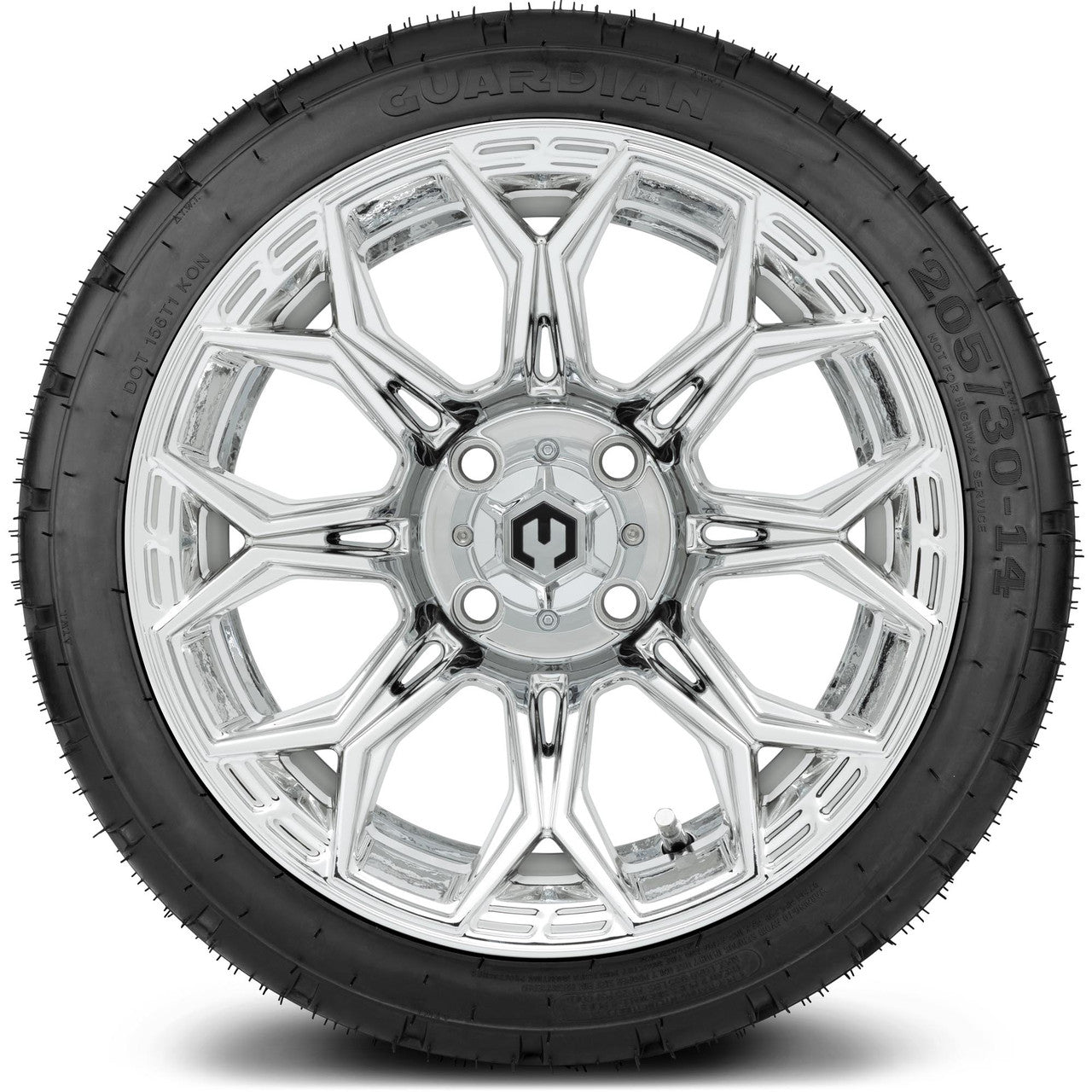 MODZ® 14" Halo Chrome - Low Profile Tires and Wheels Combo