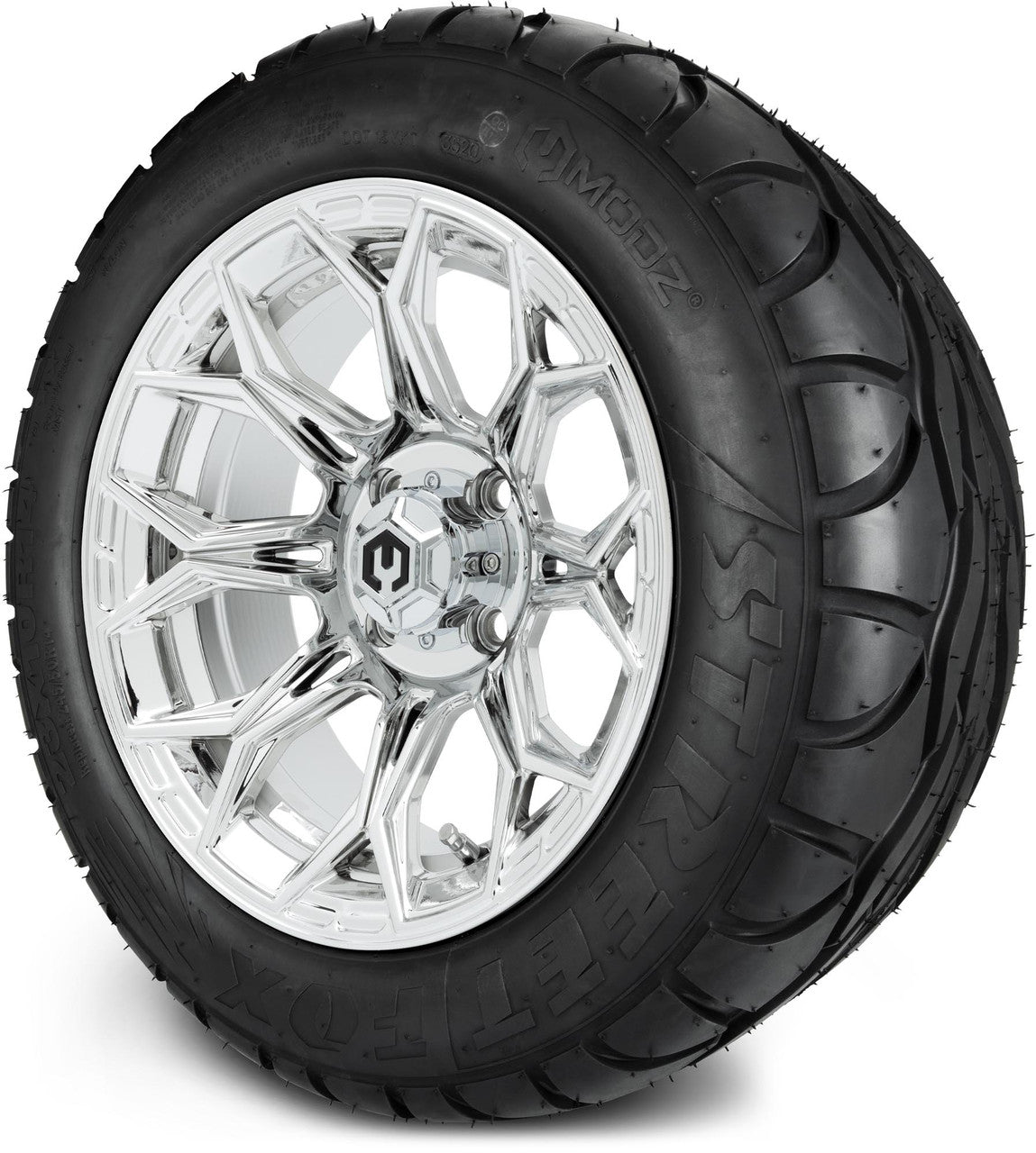 MODZ® 14" Halo Chrome - Low Profile Tires and Wheels Combo