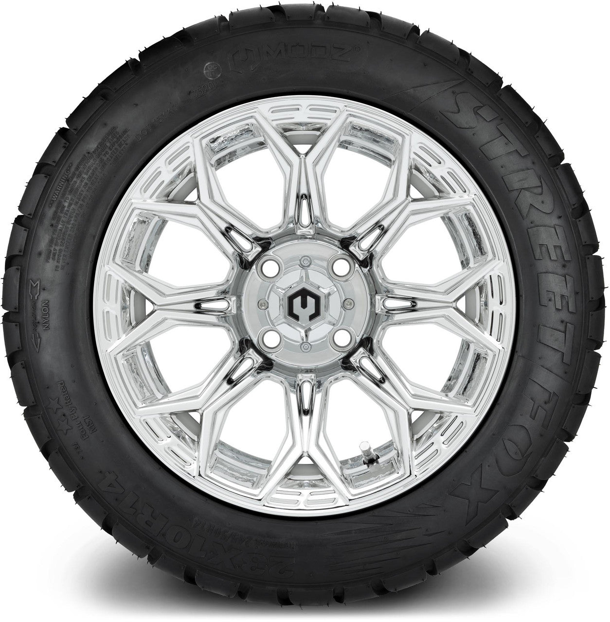 MODZ® 14" Halo Chrome - Low Profile Tires and Wheels Combo